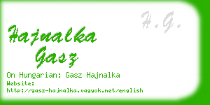 hajnalka gasz business card